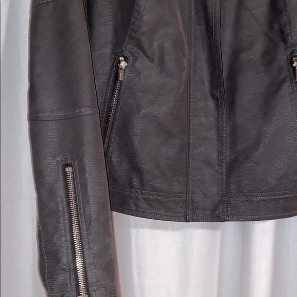 Express Gray Moto Jacket with Silver Hardware - Picture 3 of 6